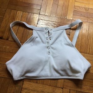 White Aerie ribbed bikini top